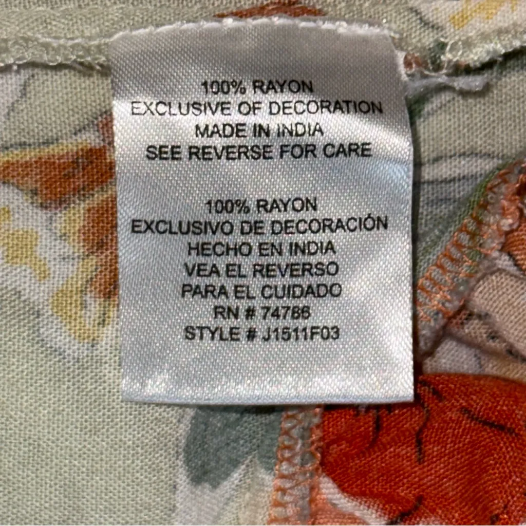 Patrons of‎ Peace Boho Ruffle Tiered Sundress Orange and Cream Accents Medium - Image 12