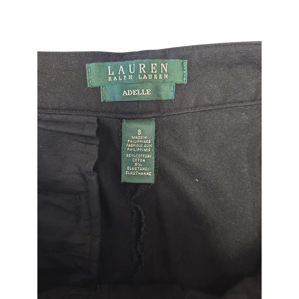 Ralph Lauren Womens Adelle Black Dress Pants Straight Leg Stretch Size 8 - Image 4