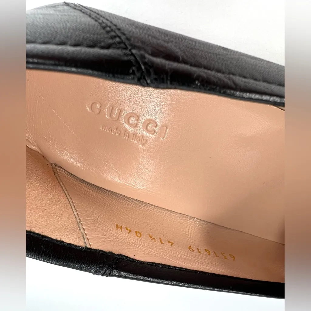Gucci Jordaan Horsebit Web Sylvie Black Leather Moccasin Women Loafers EU 41.5 - Image 10