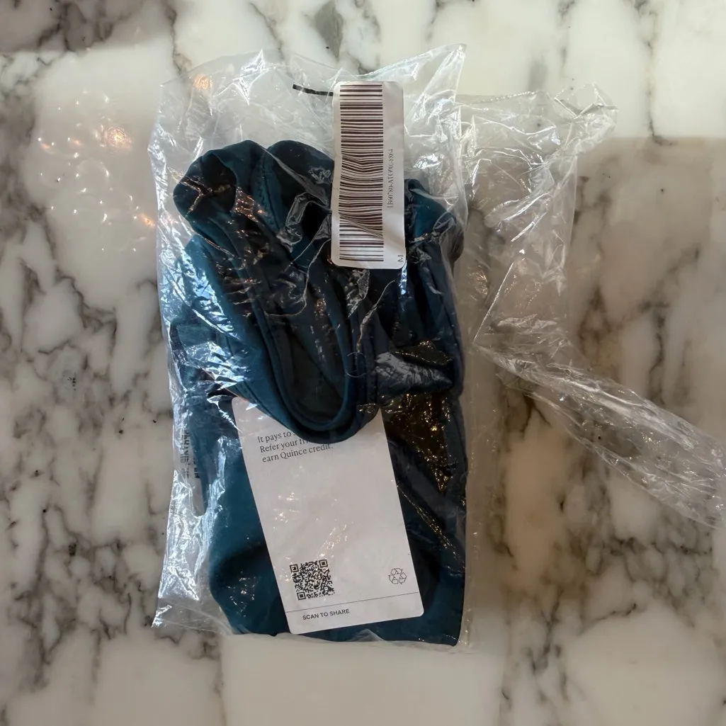 NWT Quince Italian High Rise Teal Blue Bikini Bottom Swimwear Sz M - Image 11