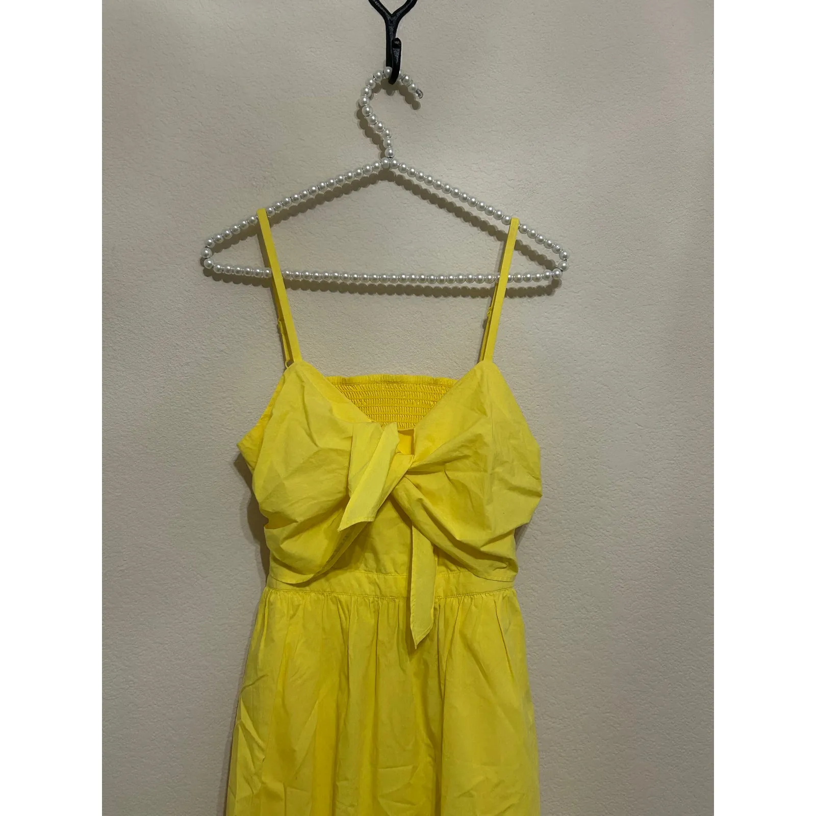 Joie Dress Size Small Cotton Bow Cut Out Back Sleeveless Summer Yellow Cute Midi - Image 2