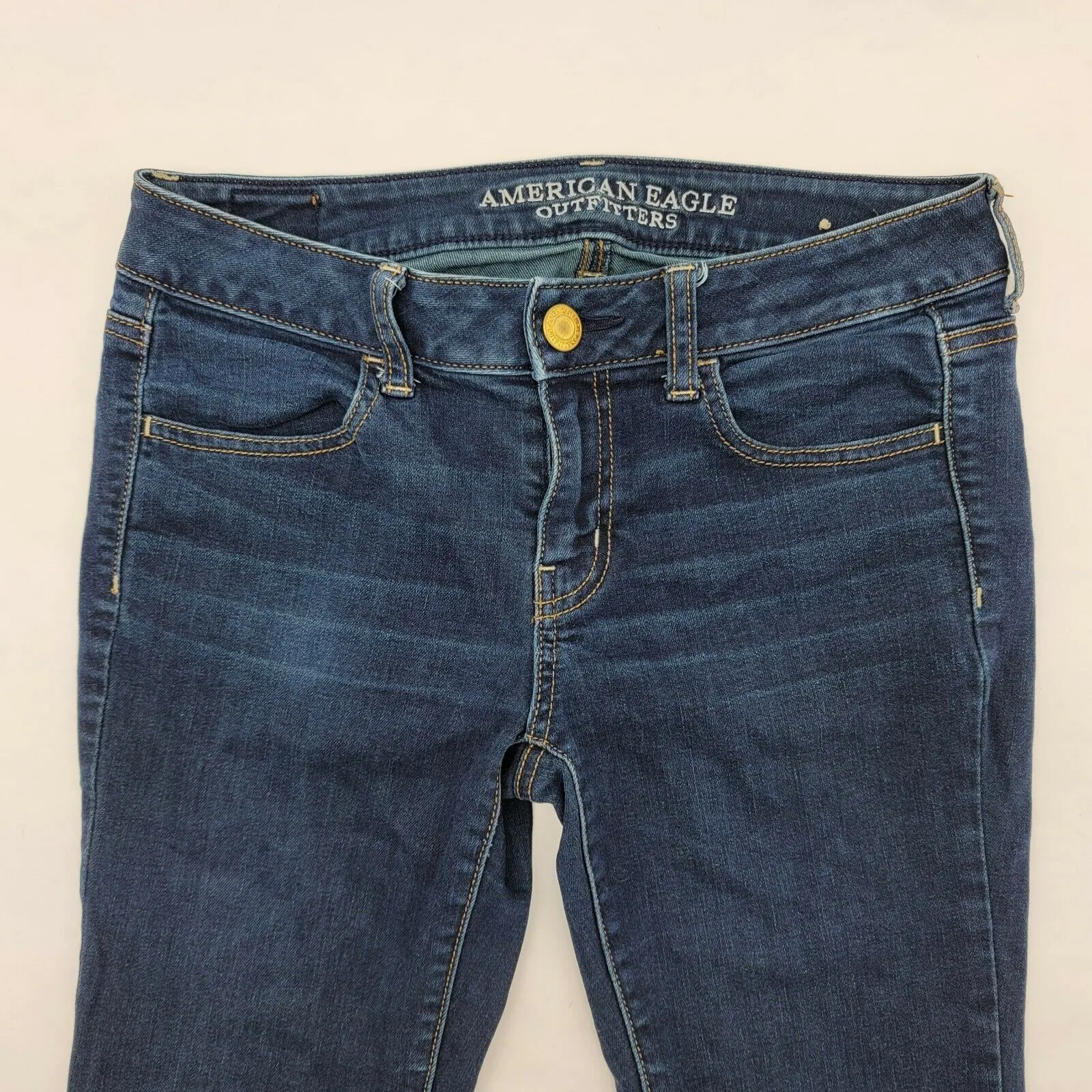 American Eagle Jeans Womens 4 Regular (29x28) Blue Jegging Skinny Stretch Denim - Image 3