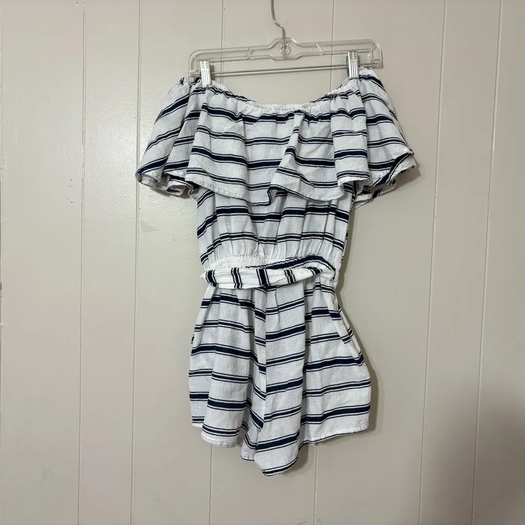 Faithfull the Brand Lane Striped Playsuit Size 6 Off Shoulder - Image 12
