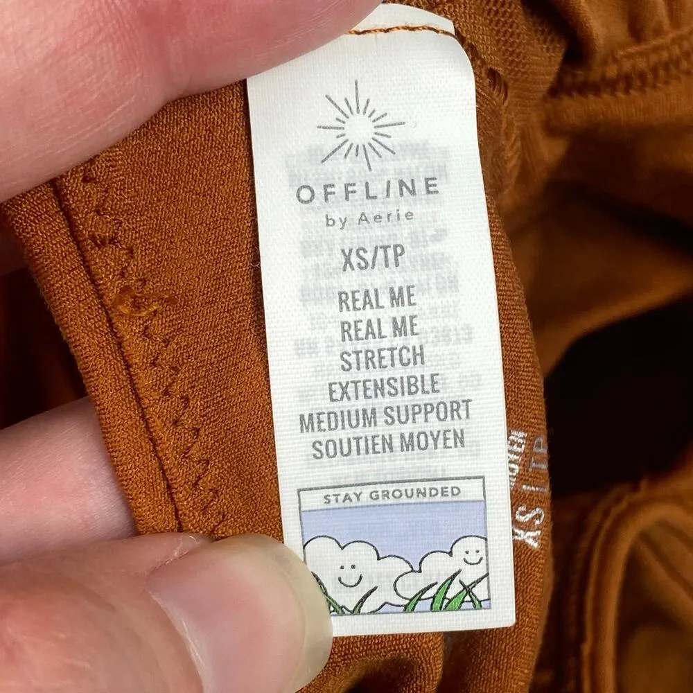 Offline by Aerie Bikini Top Women's Size XS Real Me Medium Support Brown Orange - Image 5