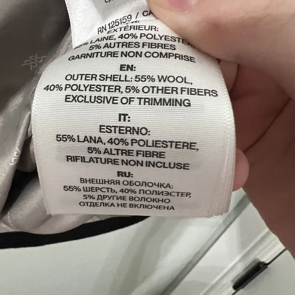 Soia & Kyo Classic Maeva Black Wool Coat Size Large Winter Warm - Image 5