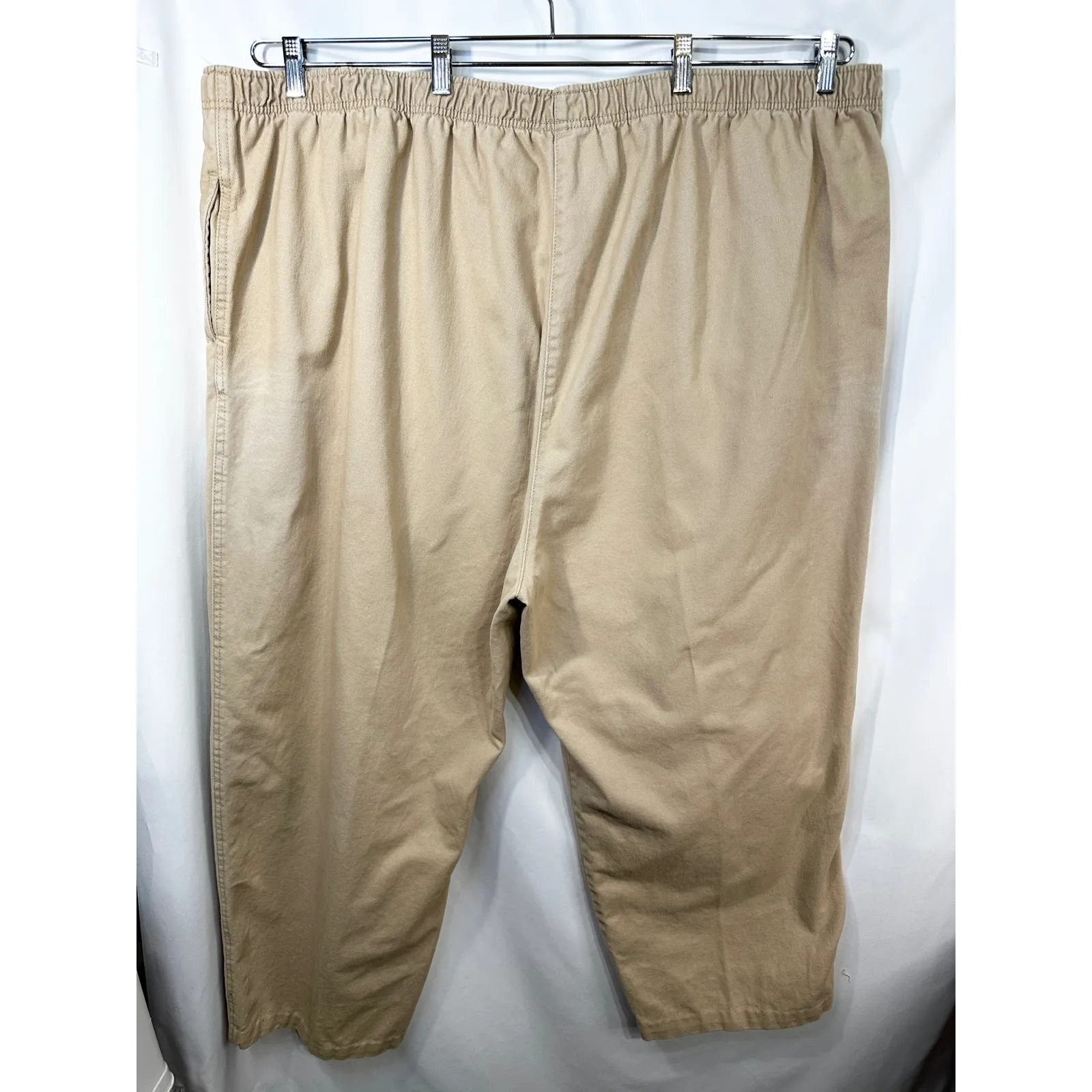 Woman Within Plus Size 36T Cropped Pants Capri Light Brown Cotton Elastic 419 - Image 6