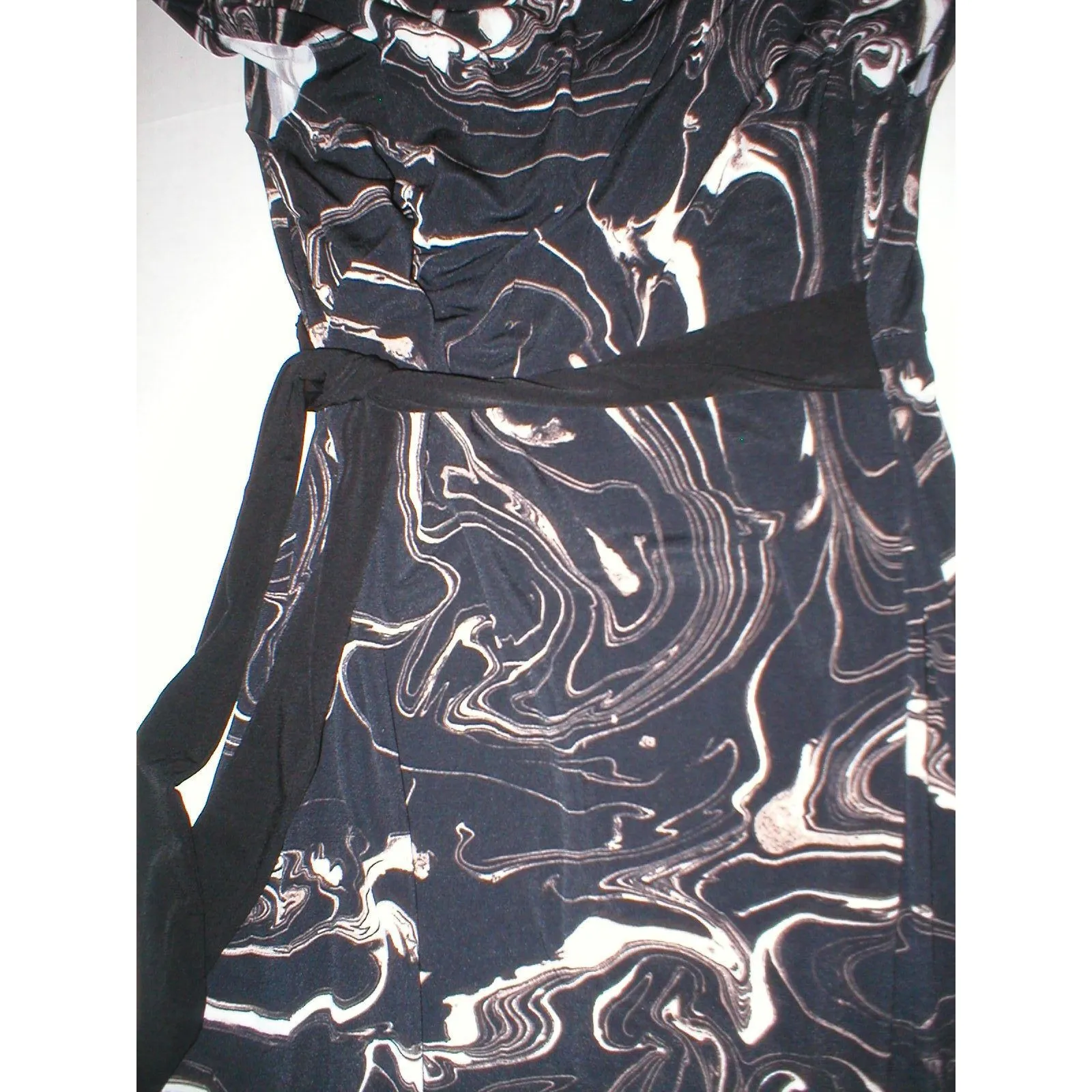 New Womens Maternity Dress Motherhood Black Brown Small White Faux Wrap Nice - Image 11