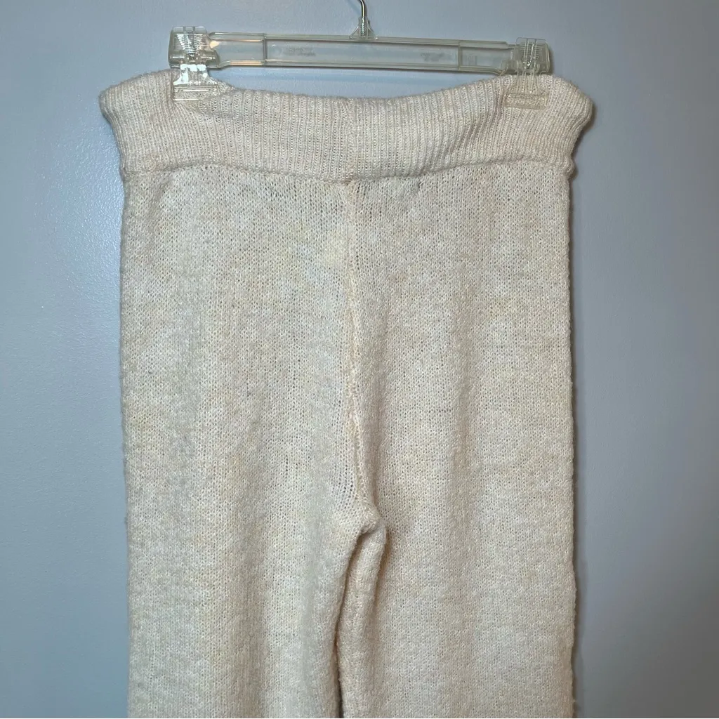 Anthropologie Current Air casual knit oatmeal lounge wide leg pants size small - Image 9