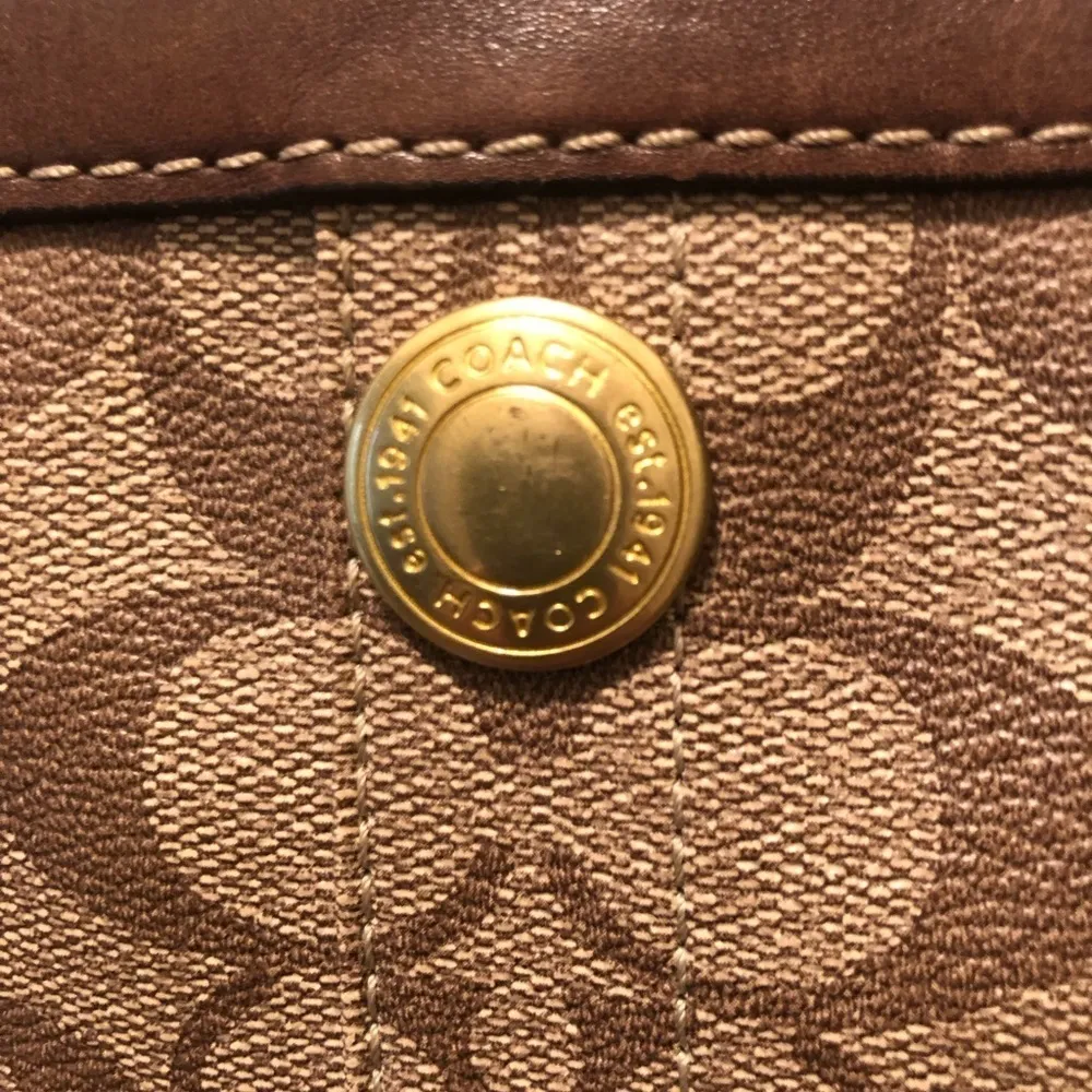 Signature Coated Heritage 12358 Stripe Tote Shopper Shoulder Handbag 12X11 - Image 8