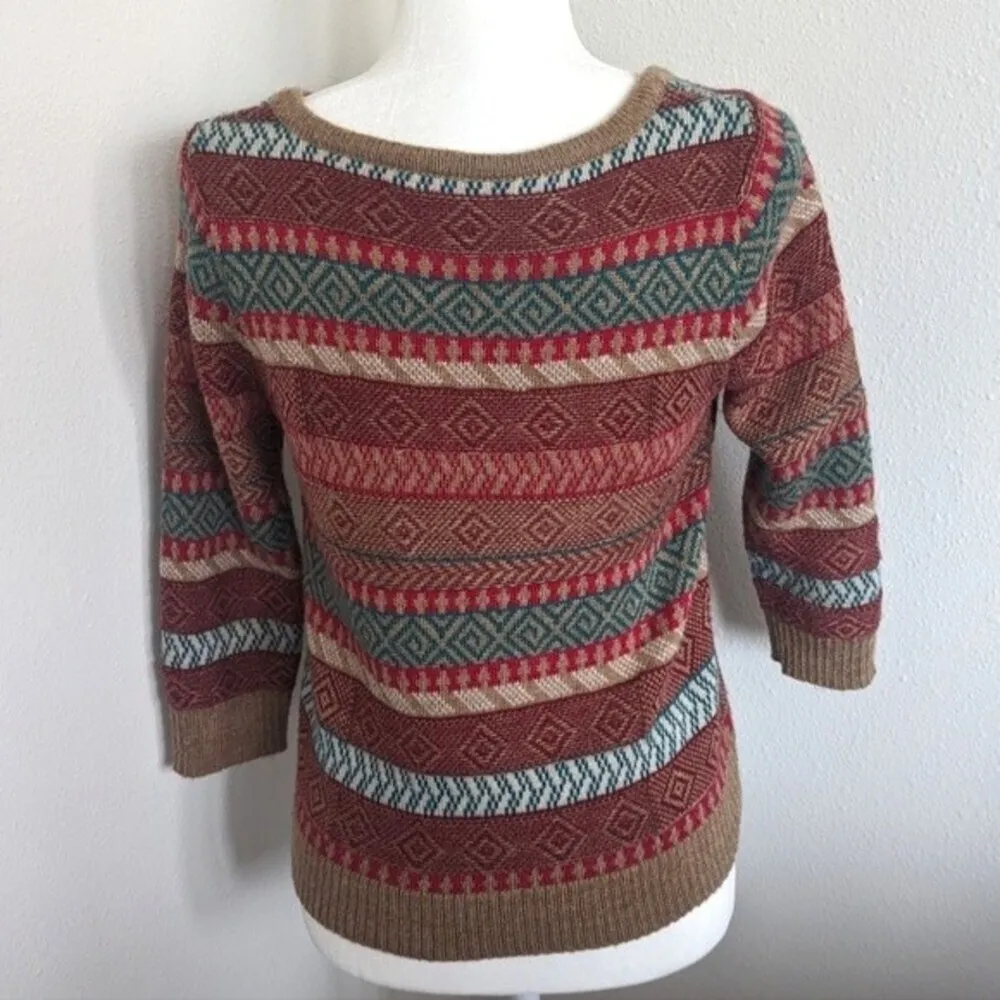 Design History Multicolored‎ Bohemian Pullover Sweater Size Women's Small - Image 4