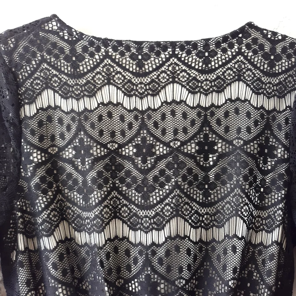 Women's Size Small Black Lace Romper Shorts - Image 7