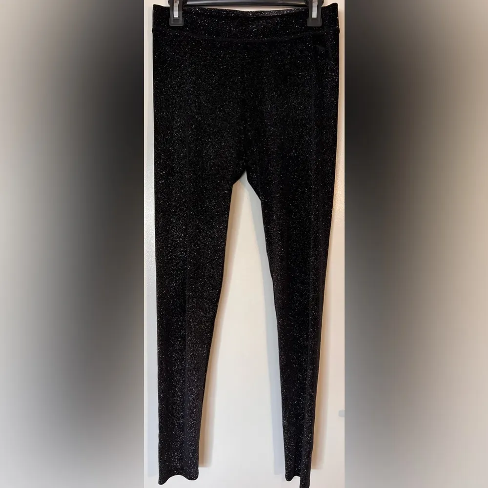 PINK Leggings Festive Glitter Velour Leggings SZ. M - Image 4
