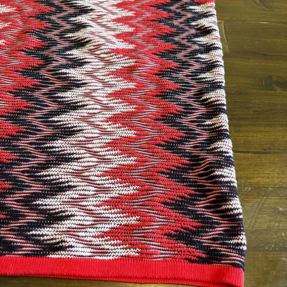 Vica Moda Italy Vintage Top Knit Sleeveless Tank Funny Pattern Red Art To Wear M Size M - Image 2