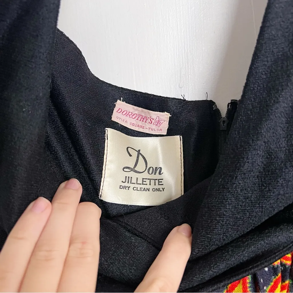 vintage • Don Jillette halter midi dress vibrant paisley psychedelic 60s 70s Black Size XS - Image 7