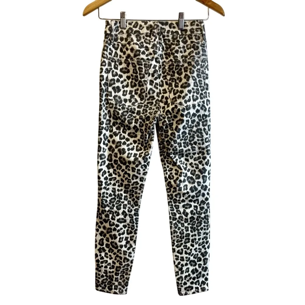 Good American Good Waist Snow Leopard Animal Print‎ Cropped Stretchy 0/24 - Image 2