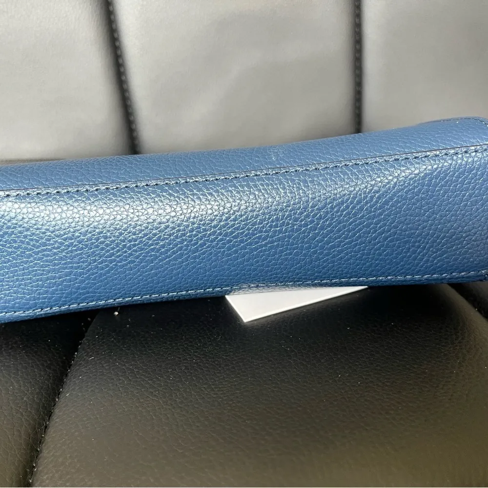 Marc Jacobs Azure Blue Leather Clutch Wallet Silver Hardware NWT - Image 6
