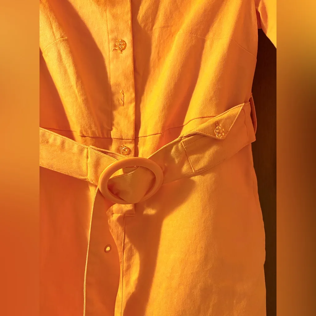 House of Sunny Orange Boiler Suit Jumpsuit Size 2 - Image 6