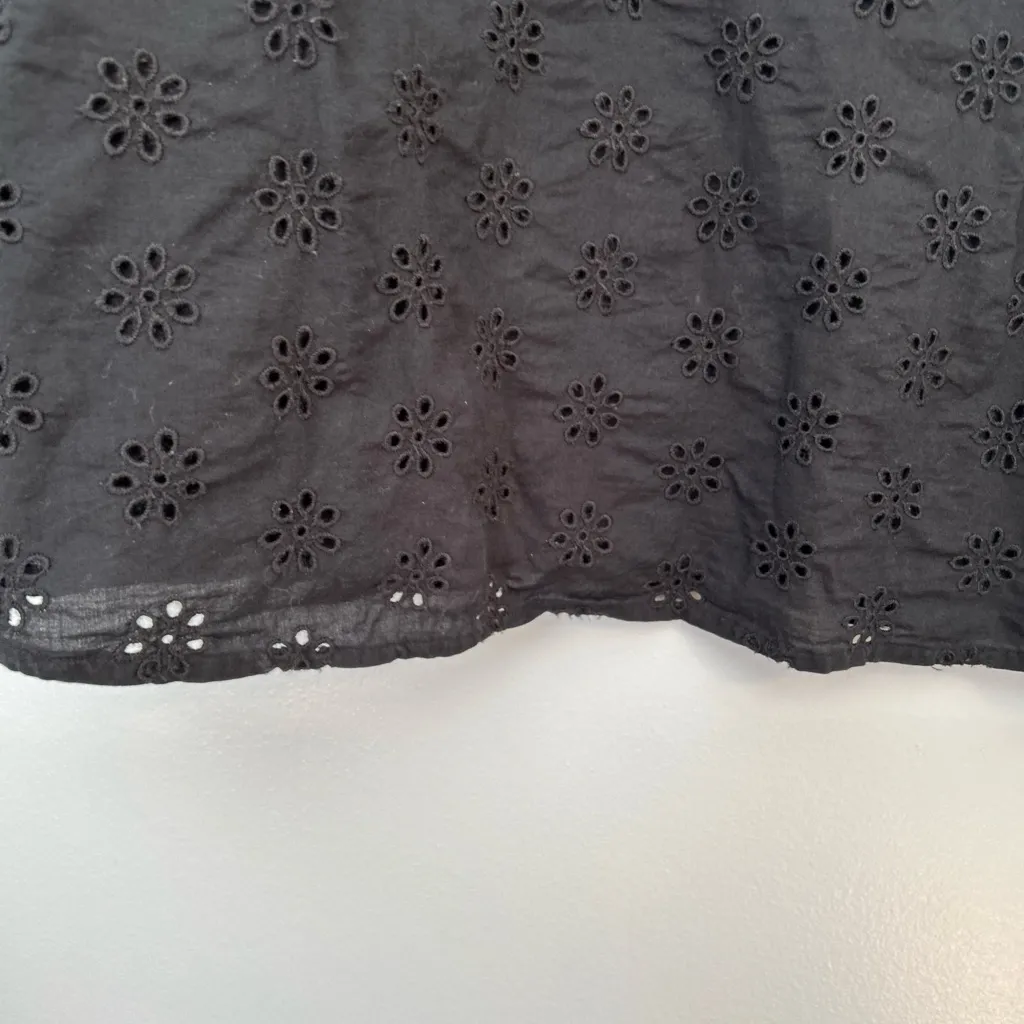 J. Crew Black Embellished Blouse with Mandarin Collar‎ - Image 4