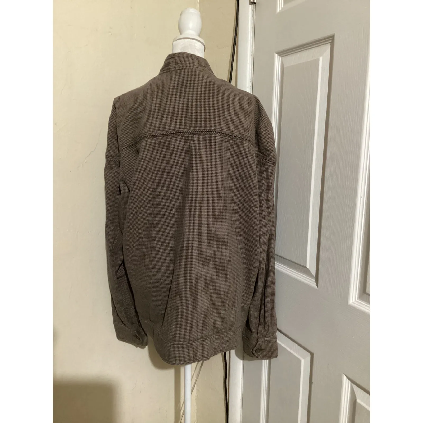 BDG XL Brown Houndstooth Full Zip Bomber Jacket Menswear Inspired Outerwear - Image 5