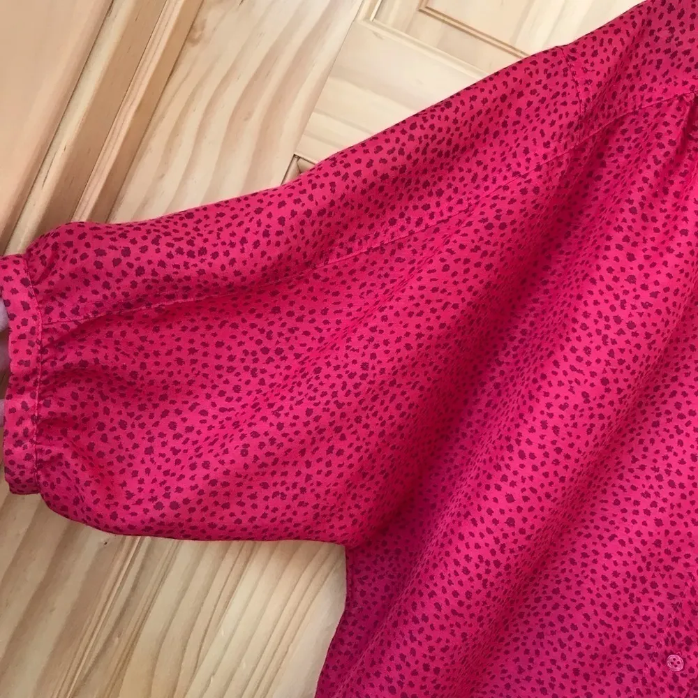 ANN Taylor LOFT banded elbow length puff sleeve blouse size small - Image 4