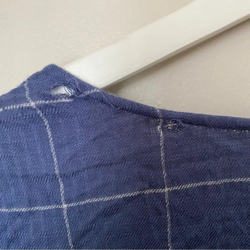 Melrose & Market Dress Long Sleeve Plaid Blue Mini Casual - Image 5