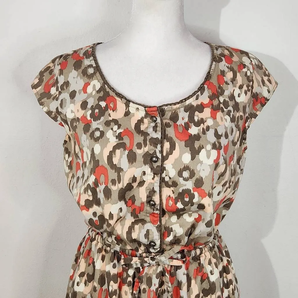 Merona Olive Green Pink Mini Dress Small Merona Multi-Color Dot Print Dress - Image 3