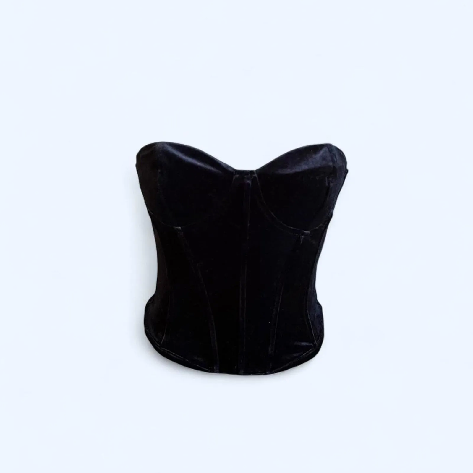 Zara Black velvet corset top Size Small - Image 3