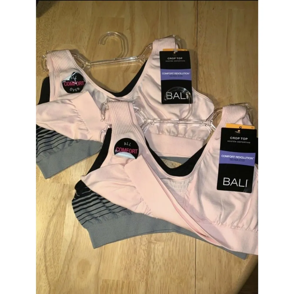 X2 Sets Women’s Bali Crop Top Light Support Comfort Bra BNWTS - Image 2