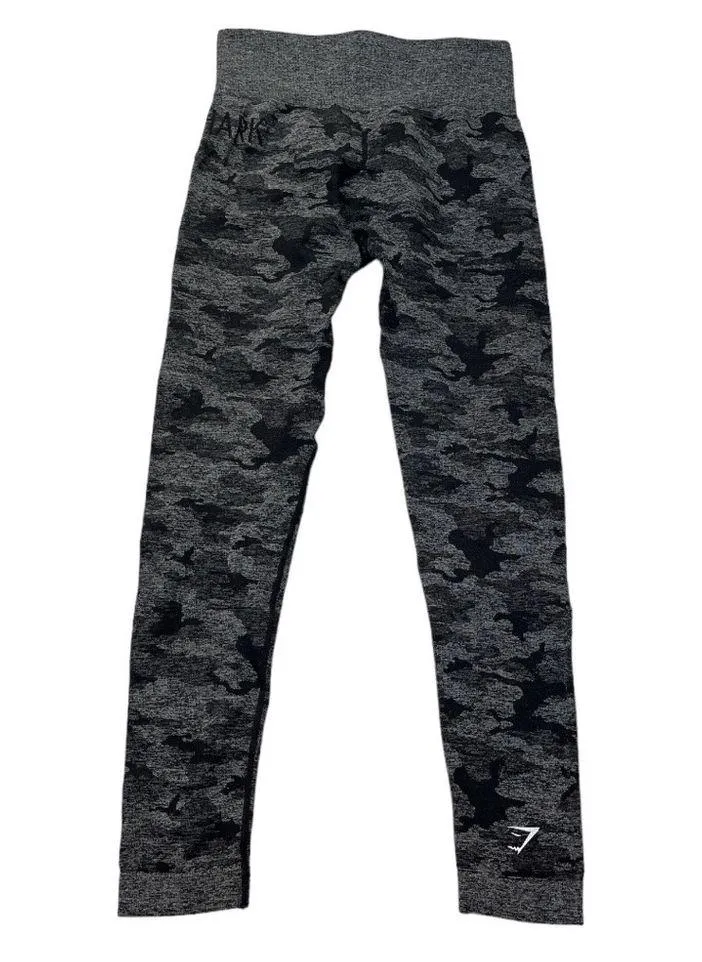 Gymshark Seamless Camo Leggings Gray Black Size Medium - Image 2