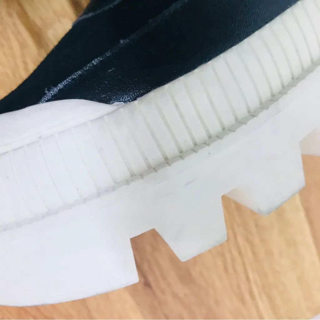 GIANNI BINI Black Leather Platform Ankle Boot Bootie Lug Sole Sneaker Size 7 New - Image 12