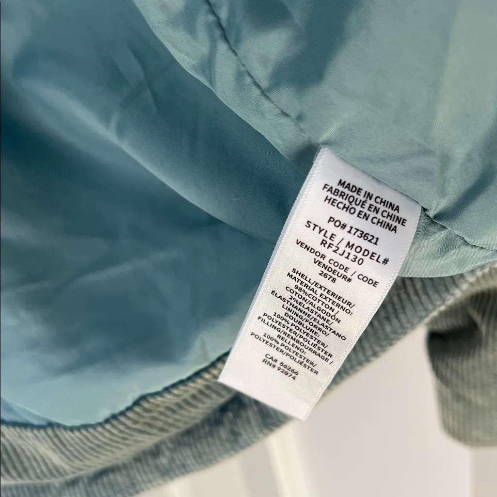 Splendid Milla Corduroy Full Zip Puffer in Washed Blue Size Large $228 - Image 9