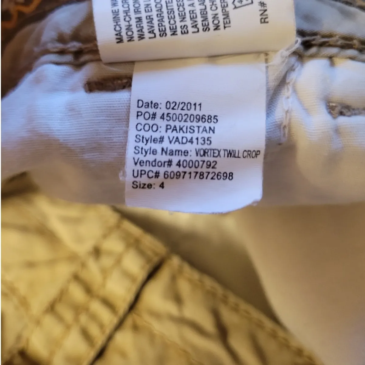 Y2K‎ Tan Cropped Relaxed Fit Cargo Pants Contrast Stitching Retro Women's 4 - Image 10