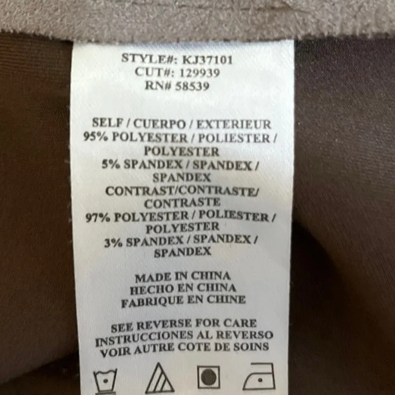 KUT from the Kloth Brown Faux Vegan Leather Suede Open Front Moto Jacket Size XS - Image 4