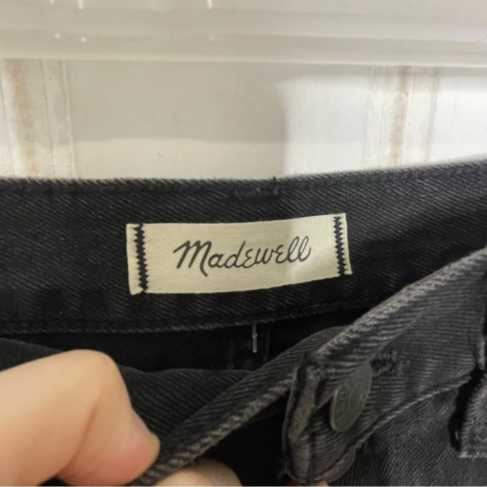 MADEWELL Black Button Front Denim Mini Skirt 402 - Image 3