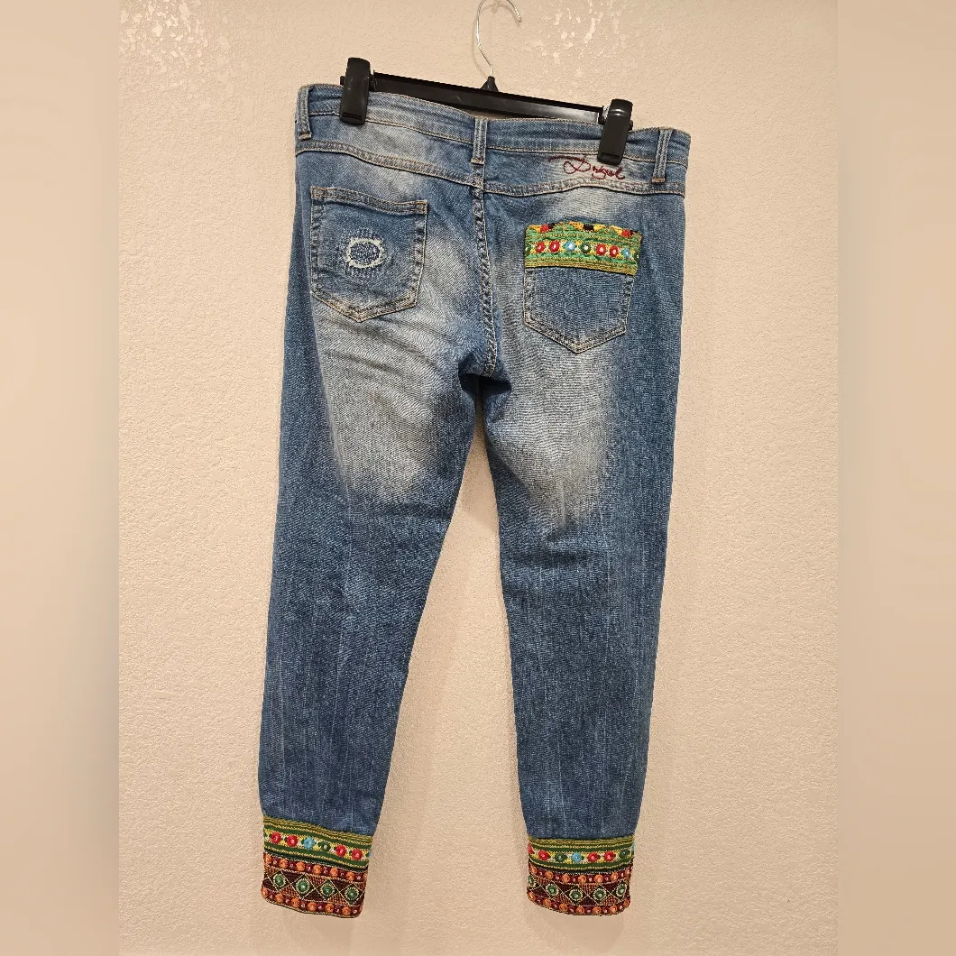 Desigual Exotic Jeans Ethnic Ankle Size 28 - Image 4