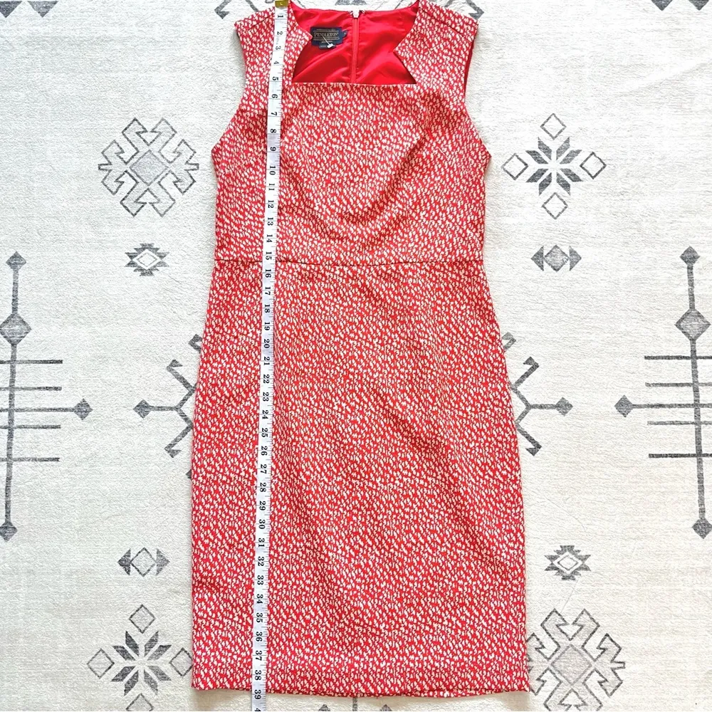 Sheila Print Sheath Dress in Poppy Red/Oxford Tan Geo Print Size 4 - Image 10