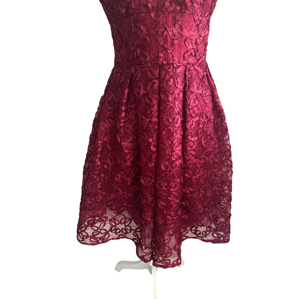 NICOLE MILLER Scarlet Rosette Detail Line Dress Size 8 - Image 6