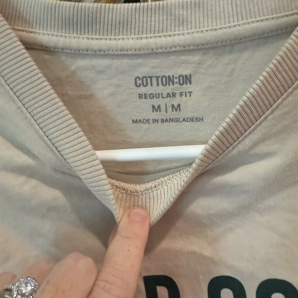 Cotton On  Beige Tee with Black Text - Image 2