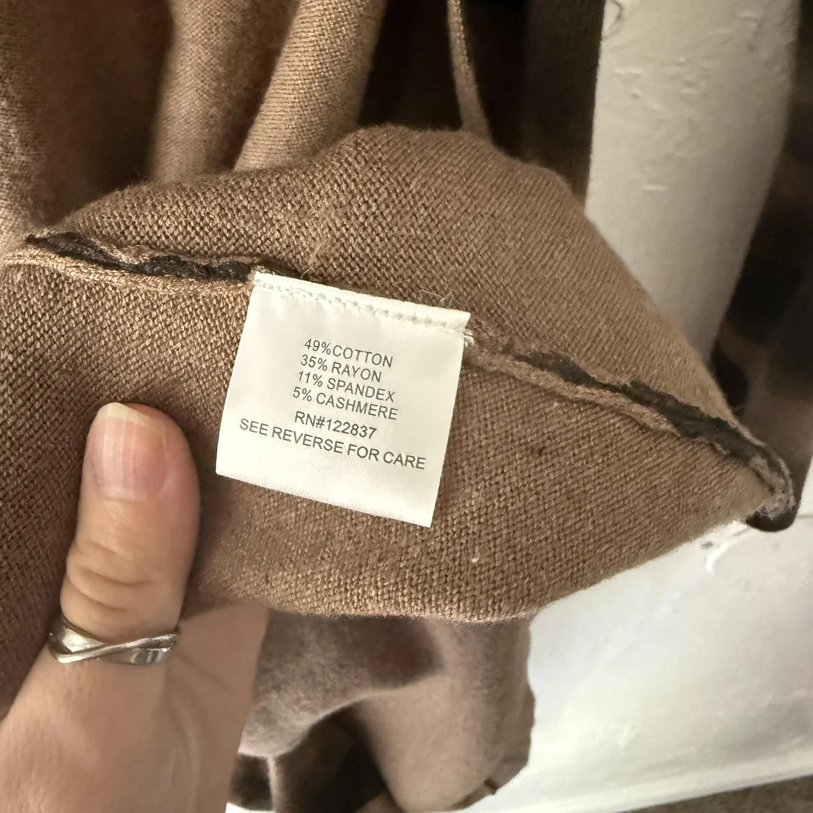 Ava Sweater Y2k‎ Small Brown Black Belted Cardigan Tie Waist Long Grunge Fall - Image 5