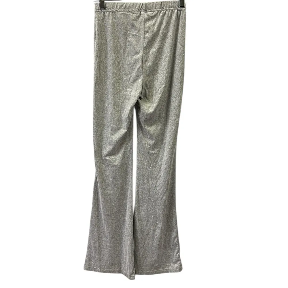 Lightweight High Waisted Flare Loungewear Pull On Pants Heather Gray Womens XS - Image 5