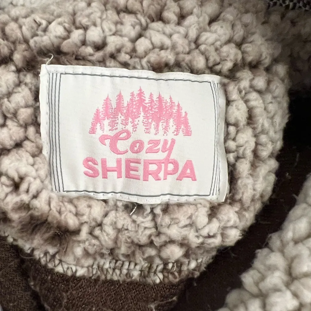Cozy Sherpa Quarter Zip Sherpa Pullover Women Size Large - Image 5