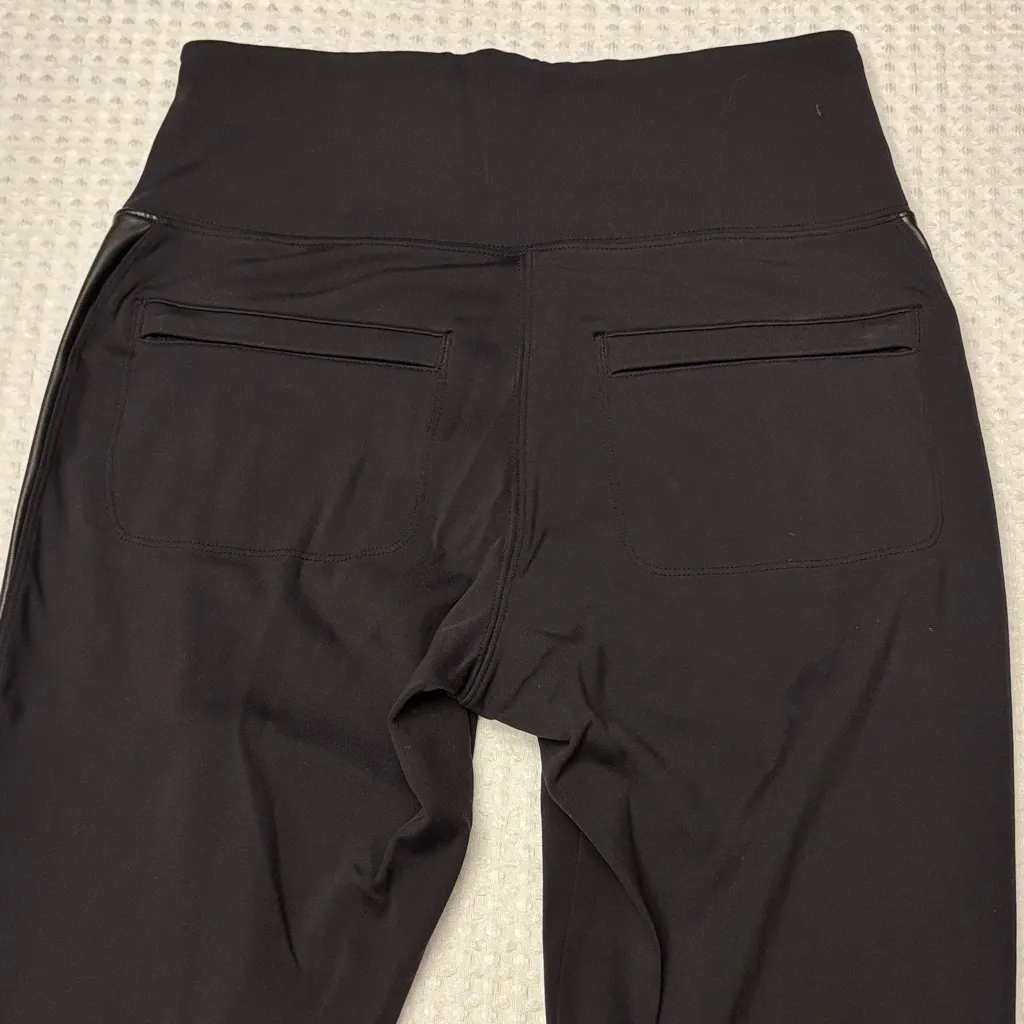Athleta ST SMALL TALL Delancey Shine Moto Tight Black Leggings Faux Leather - Image 12