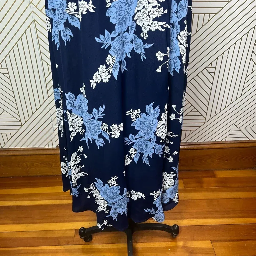 Privacy Please Plaza Floral Wrap Maxi Dress Athena Blue Size‎ US XS - Image 6