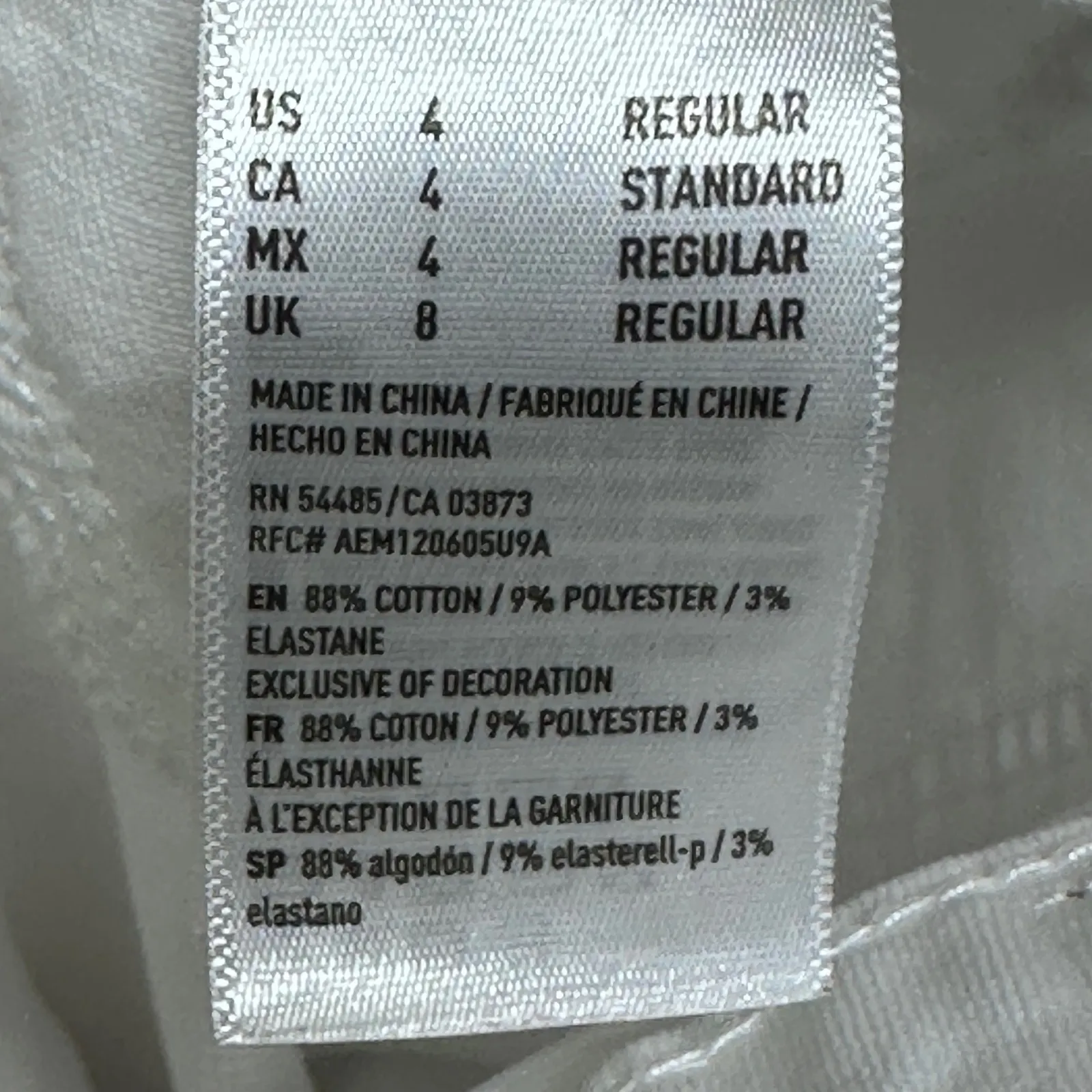 American Eagle Hi Rise Jegging White Distressed Ripped Frayed Hem Womens Size 4 - Image 4