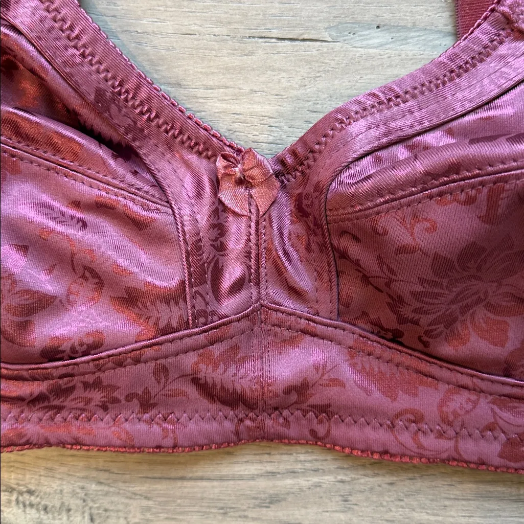 Rose Intimates Bra Size 34B Floral Pink Light Purple Lavender - Image 2