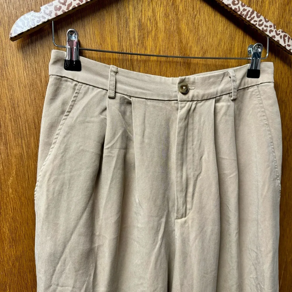 Reformation Mason Wide Leg Pants Trousers Tencel Lyocell Khaki Tan 6 Short - Image 5