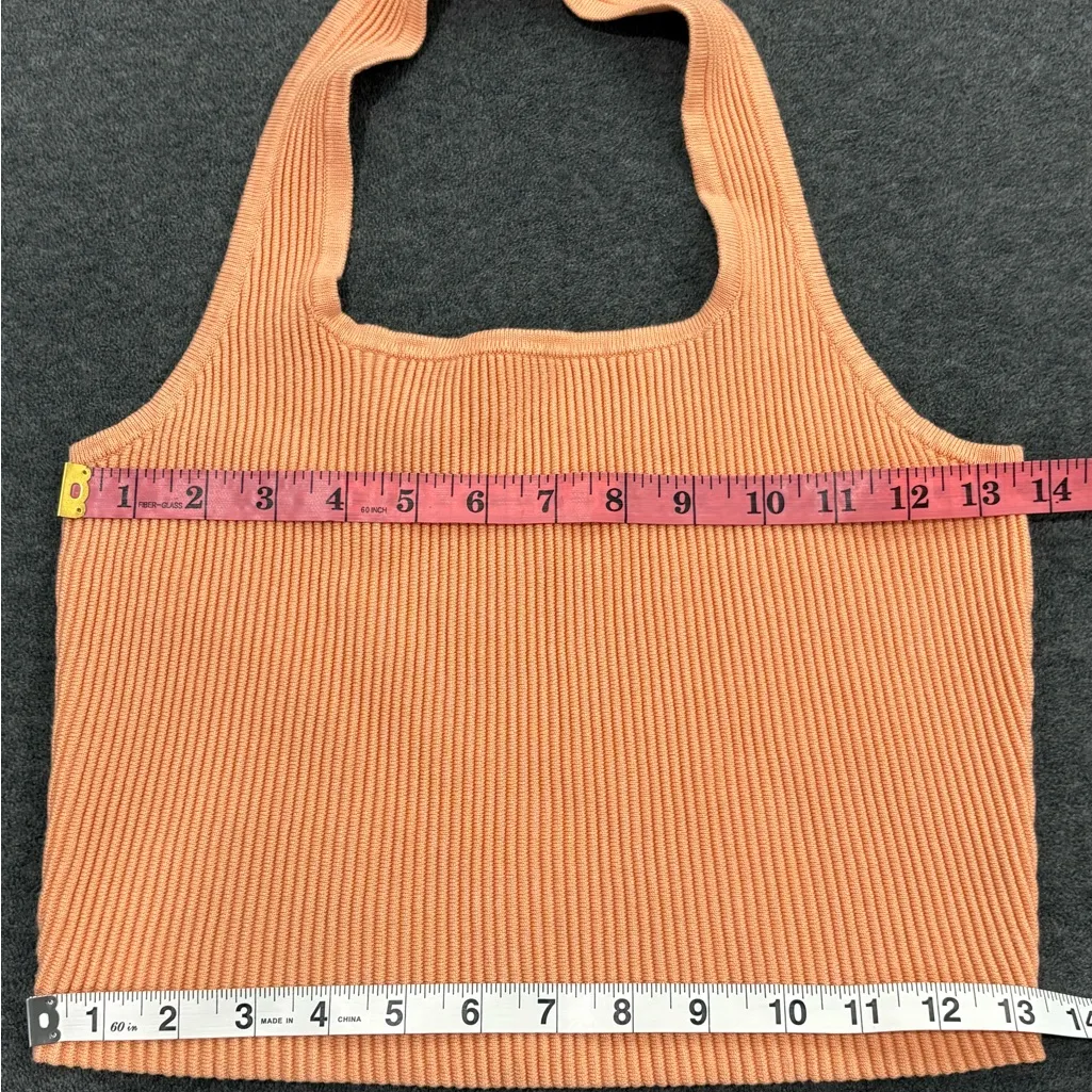 GB Orange Ribbed Tank Top Size L - Image 3