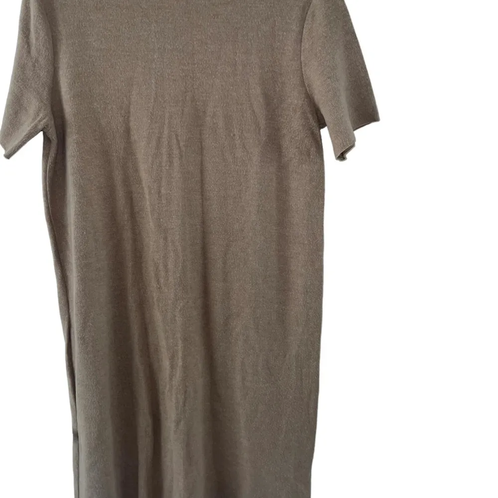 Zara Trafaluc Ribbed Collared Beige Sweater Dress Short Sleeved Size Large - Image 8