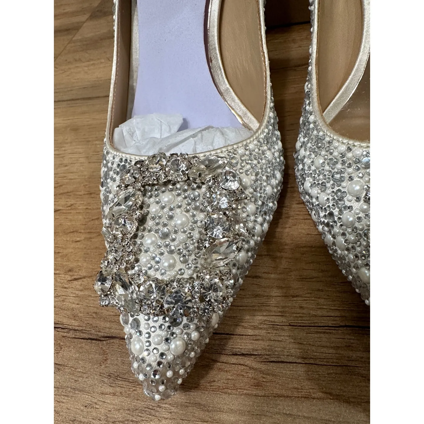 Badgley Mischka Cher II Evening Pumps Size 8.5 NIB Crystal Embellishments Bride - Image 7