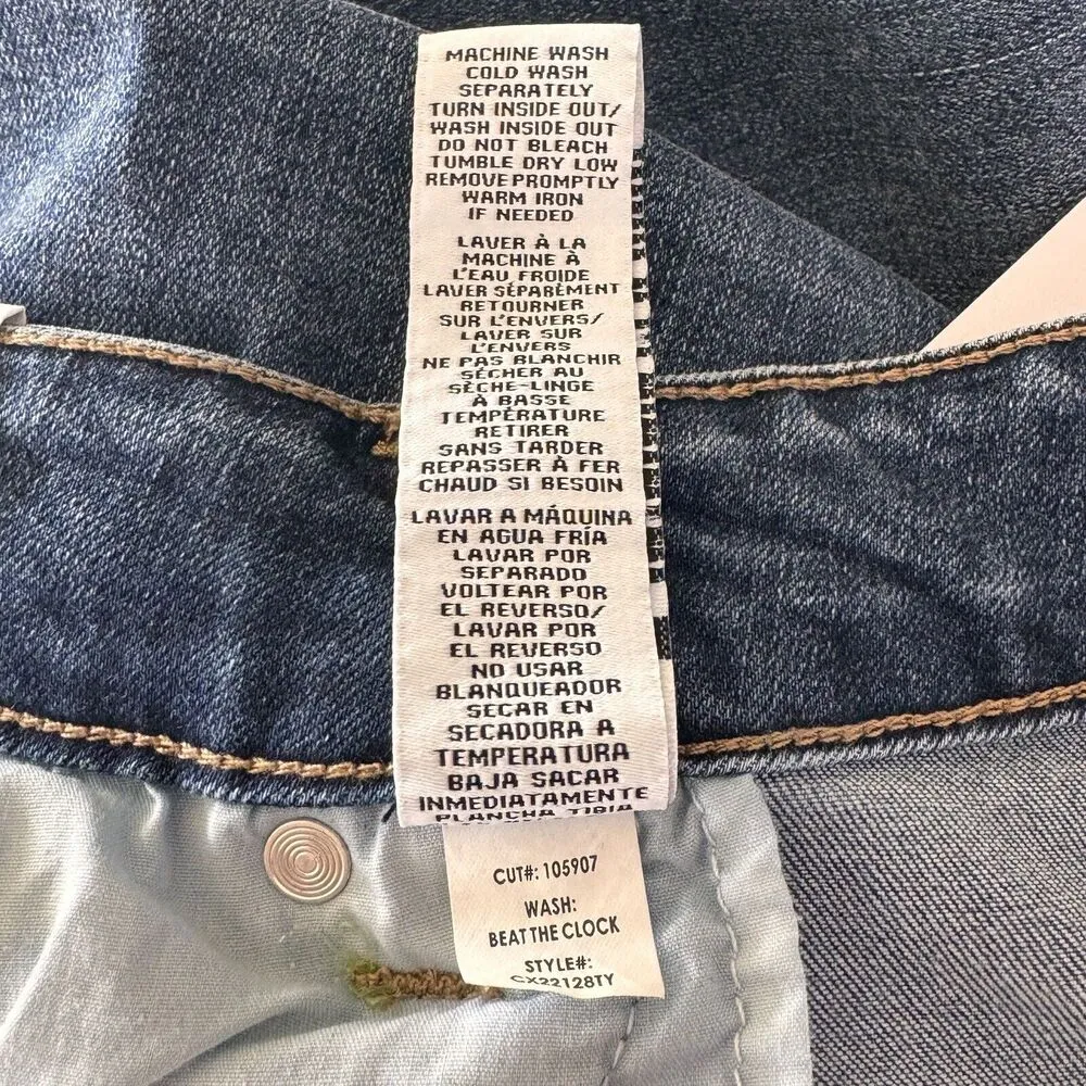 Celebrity Pink SZ 20 The Bestie Girlfriend Jeans Cuffed Distressed Mid-Rise Blue - Image 9